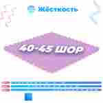 ЭВА-плитка розово-сиреневая 100×100×2 см - мягкий коврик-пазл, пять линий, 10 шт.