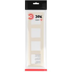Рамка для розеток и выключателей ЭРА Серия 12 12-5204-02 на 4 поста, Классик, слоновая кость