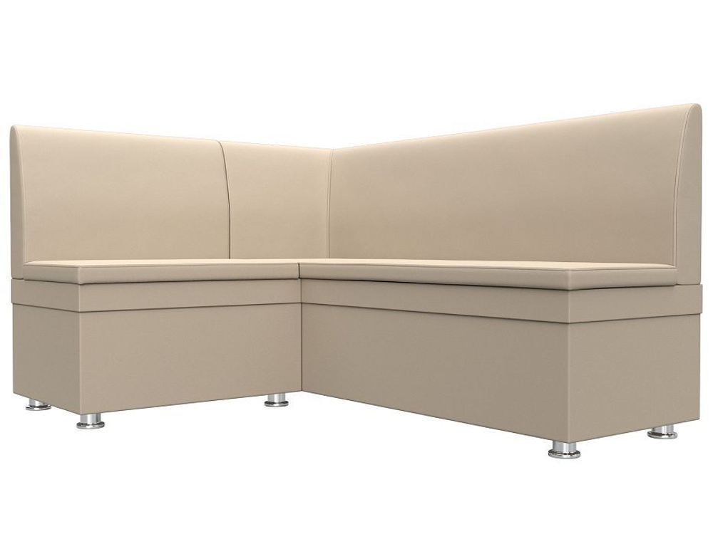 Диван кухонный угловой Уют левый угол, Бежевый, Экокожа, 28383L