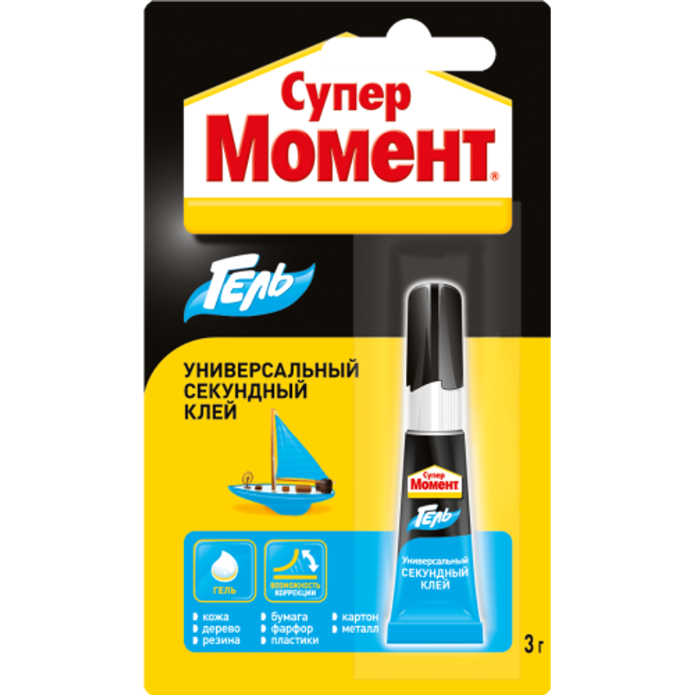 Клей Момент 874569 Супер гель 3 гр блистер шоу-бокс | 