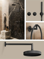 Термостат Gessi Anello, настенный, встраиваемый, на 2 потребителя, цвет Black Metal Brushed PVD