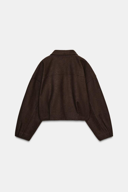 ZARA МЯГКИЙ БОМБЕР НА МОЛНИИ, КОРИЧНЕВЫЙ