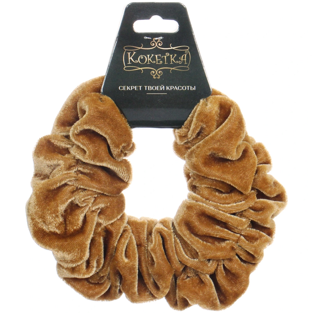 Резинка для волос бархатная «AKS - DesignPRO», цвет бежевый, d-13см