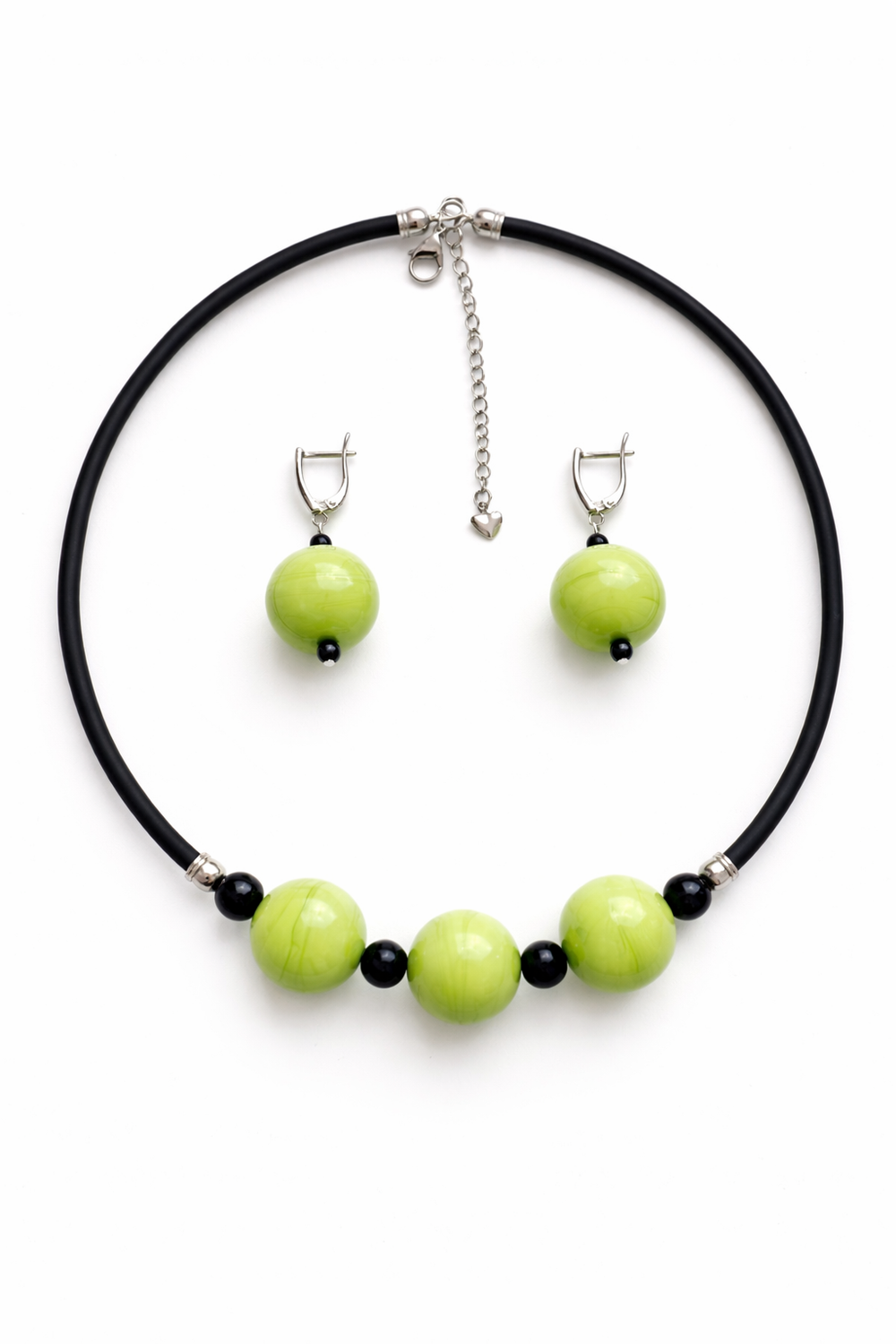 Комплект украшений из муранского стекла: колье, серьги