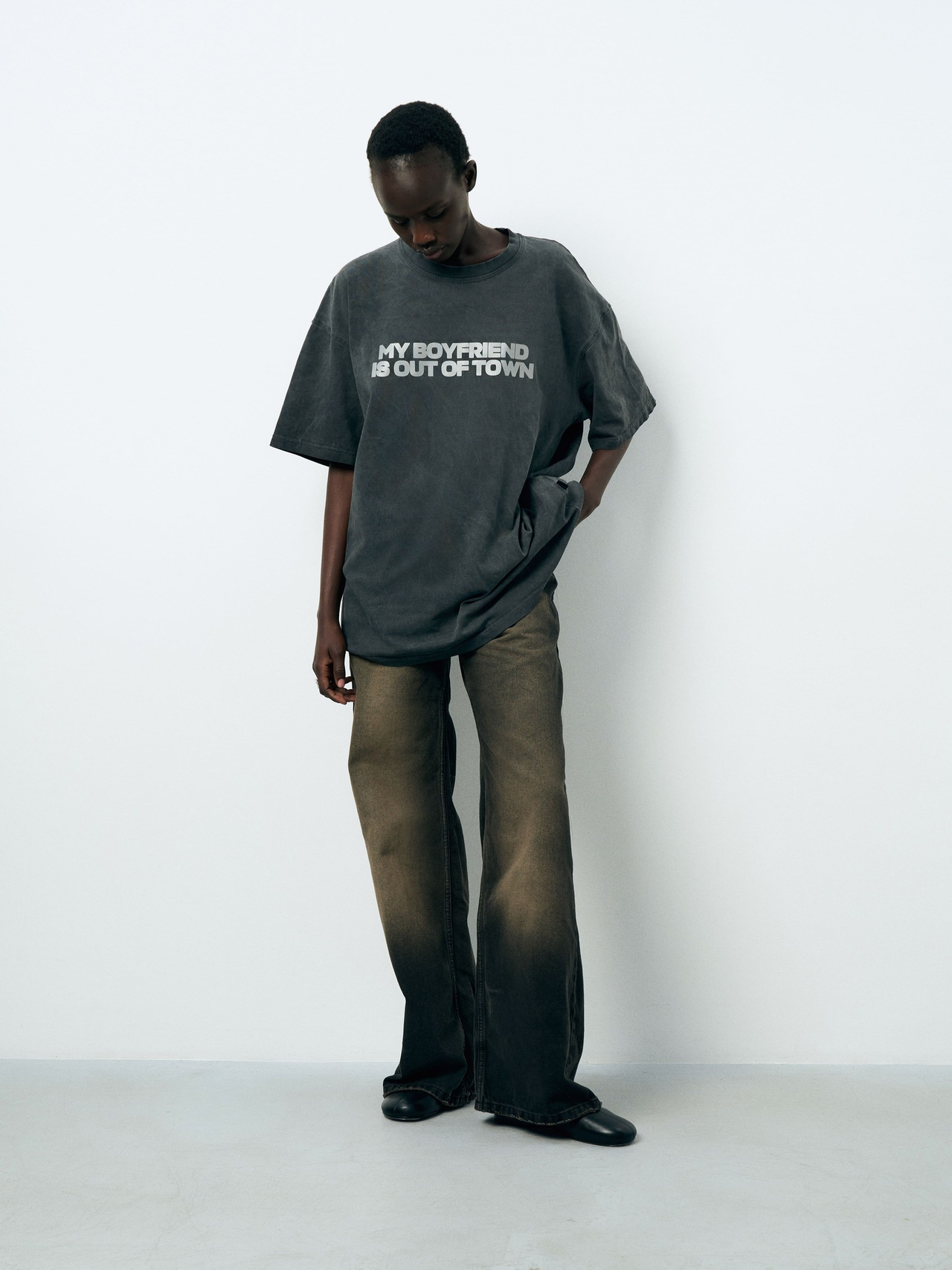 Футболка оверсайз серая