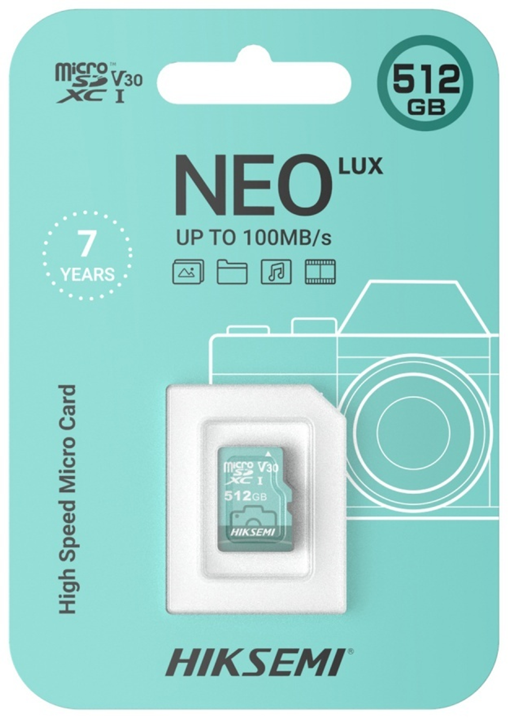 КАРТА ПАМЯТИ MICROSDXC 512GB, HIKSEMI NEO LUX HS-TF-D3/512G (HIKVISION) CLASS 10