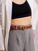 Ремень кожаный плетеный