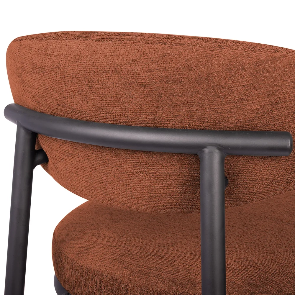 Стул Bradex Home Lucas 2 терракотовый шенилл с чёрными ножками