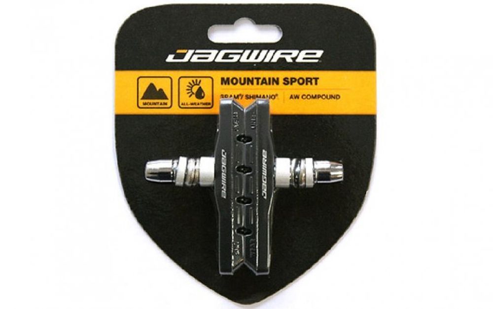 Арт 1407 Тормозные колодки V-brake | 62 мм, черные, пара, для всякой погоди | Mountain Pro | Jagwire