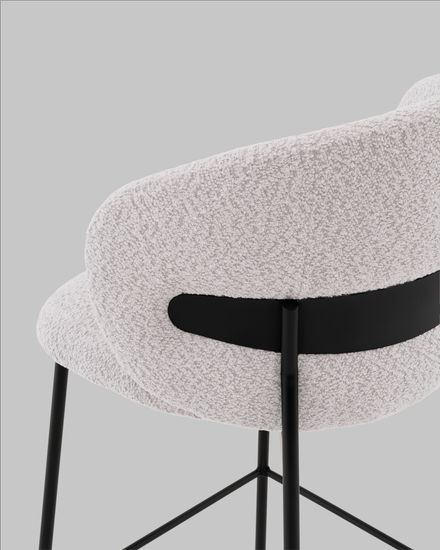 Стул полубарный Блейз букле светло-серый