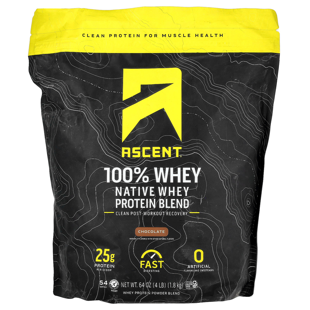 Ascent, Native Whey Protein Blend, Chocolate, 4 lb (1.8 kg)