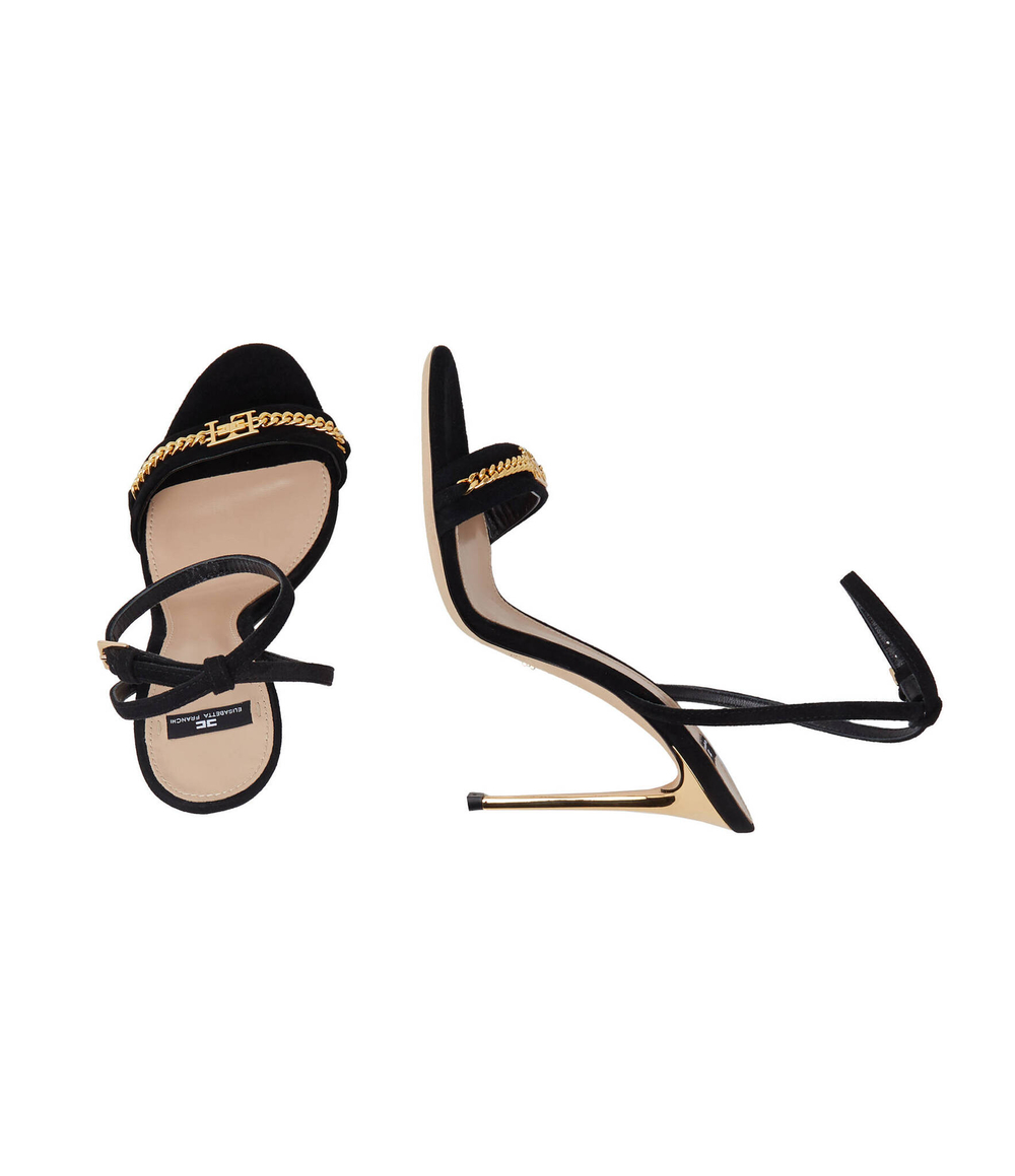 Кожаные босоножки на шпильках Elisabetta Franchi - черный(SA08L37E2)