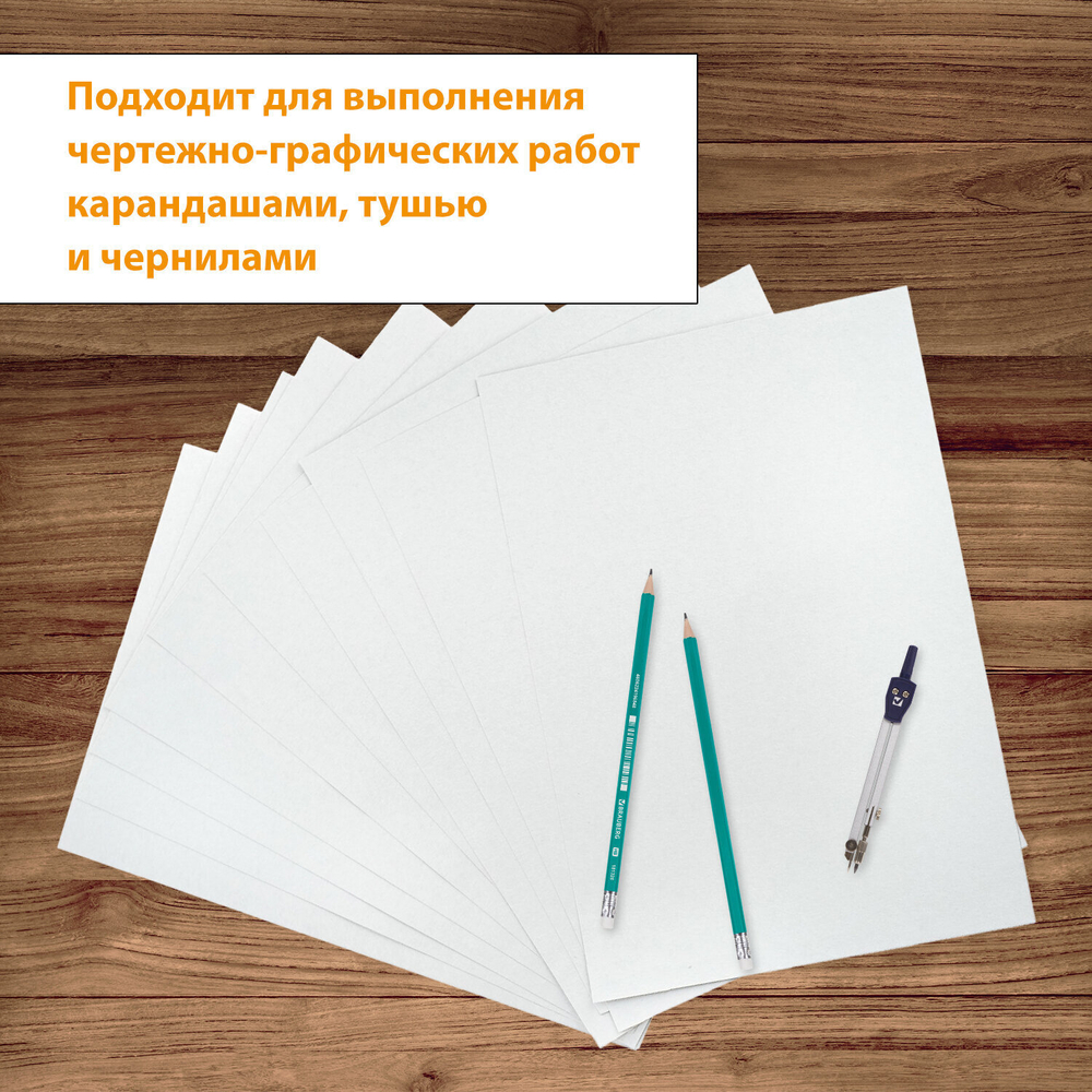 Папка для черчения А4 210х297 мм 24 л. 200 г/м2 без рамки ватман ГОЗНАК КБФ BRAUBERG (5 штук в упаковке)