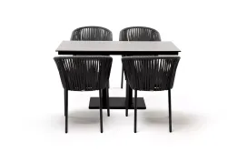 "Каффе Дабл" обеденная группа на 4 персоны, цвет "серый гранит"