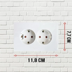 Розетка двойная Legrand Anam с заземлением горизонтальная, в сборе