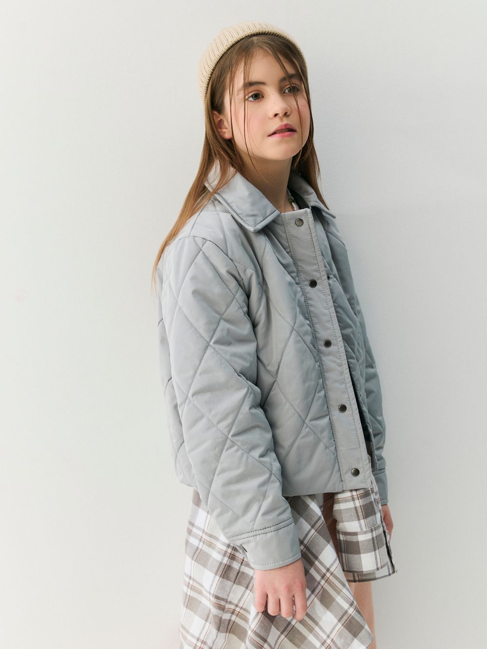 Куртка стеганая укороченная "Серебро" 7+