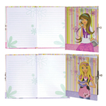 Блокнот МАЛЫЙ ФОРМАТ (108х150 мм) А6, 56 л., твердый переплет, металлический замок, блестки, линия, BRAUBERG, "Девчонка", 123548