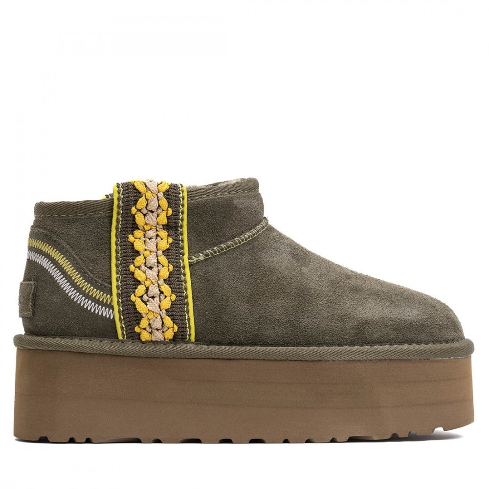UGG Classic Ultra Mini Braid Platform Burnt Olive