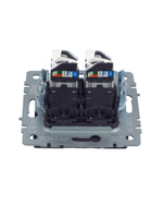 BRITE Розетка компьютерная двойная RJ45 кат.5E РК10-2-БрГ графит IEK