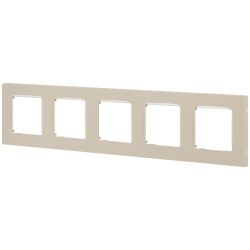 Рамка для розеток и выключателей ЭРА Серия 12 12-5205-02 на 5 постов, Классик, слоновая кость