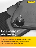 Коврики EVA для Лада Веста (06.2015 - н.в.) - Комплект в салон - 3D С бортиками - Черный - Черный кант