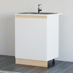 Кухонный модуль 60х45х88, Виола, напольный, под мойку, кухня со столешницей, ЛДСП, белый, Dipriz