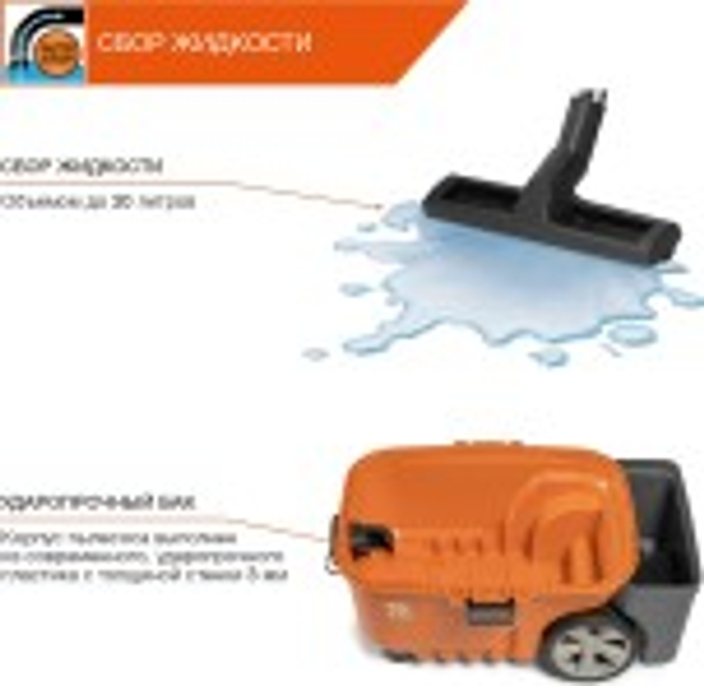 Пылесос для строительных работ DAEWOO DAVC 2000S c розеткой