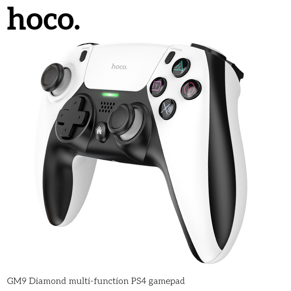 Геймпад HOCO GM9 multi-function PS4 gamepad, беспроводной, черно-белый