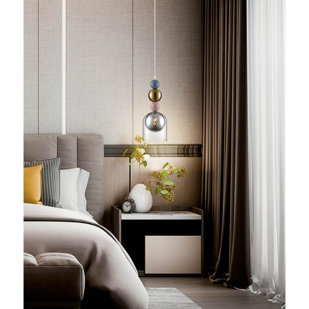 8066/1A MODERNI LN26 381 хром/серый/прозрачный, металл/стекло Подвесной светильник G9 1*20W 220V GALLO