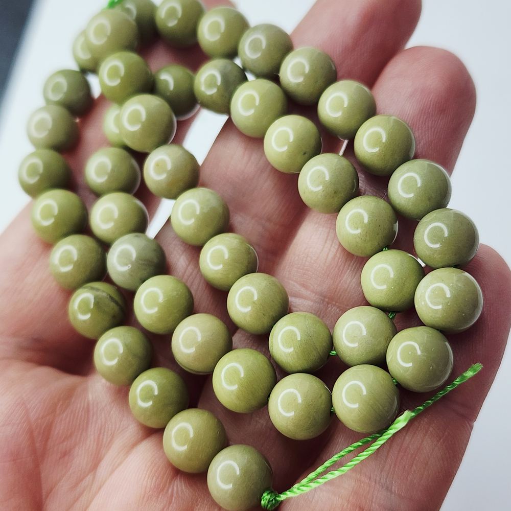 Агат Алашань, цвет авакадо, шар 10 мм, штучно