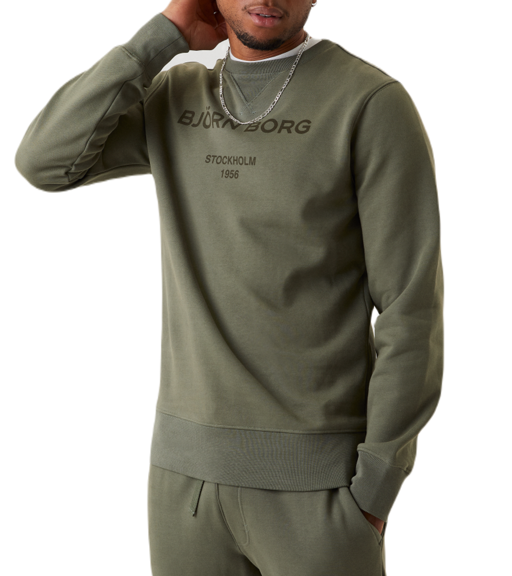 Мужская теннисная кофта Björn Borg Borg Crew - castor grey