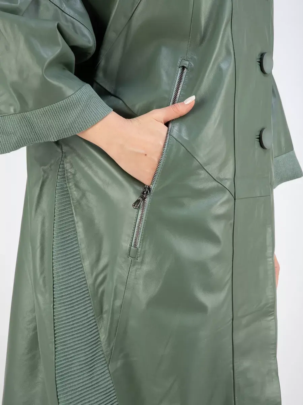 Кожаный плащ длинный пальто оверсайз