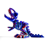 Динозавр-скелет Ти-Рекс (T-rex Dino) с косточкой, гибкая фигурка, красно-сине-зеленый