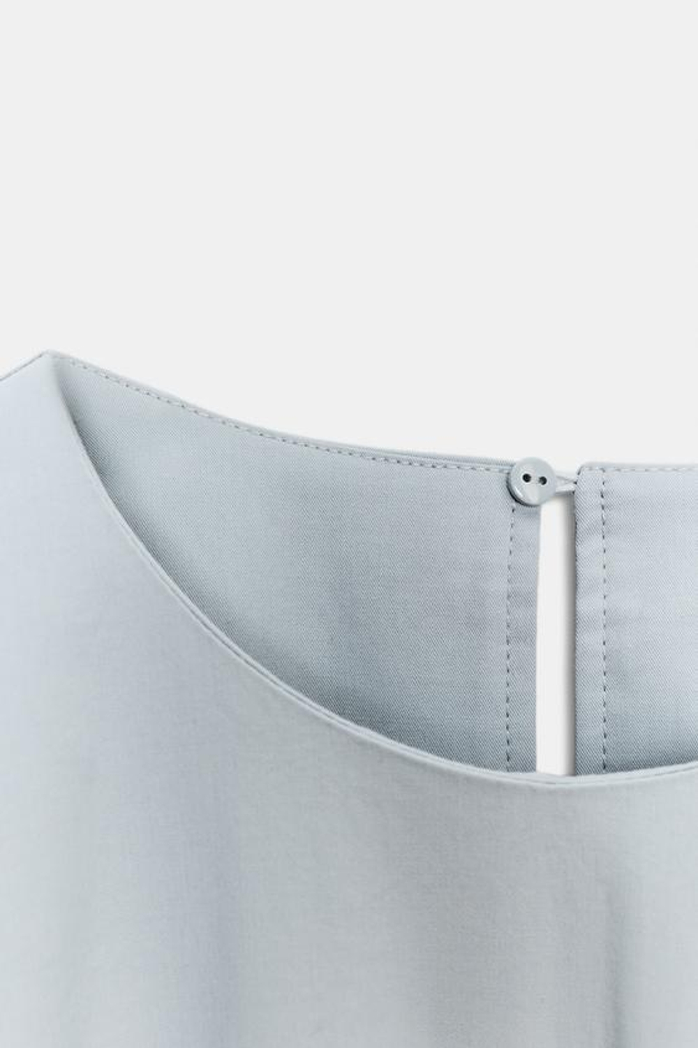 ZARA ПЛАТЬЕ ИЗ ПОПЛИНА СО СКЛАДКАМИ — ZW COLLECTION, СЕРО-СИНИЙ