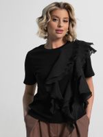 Блуза праздничная Риана ХИТ (черная) Б15078-5М LT Collection