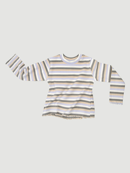 Лонгслив Mjölk Полоска серая