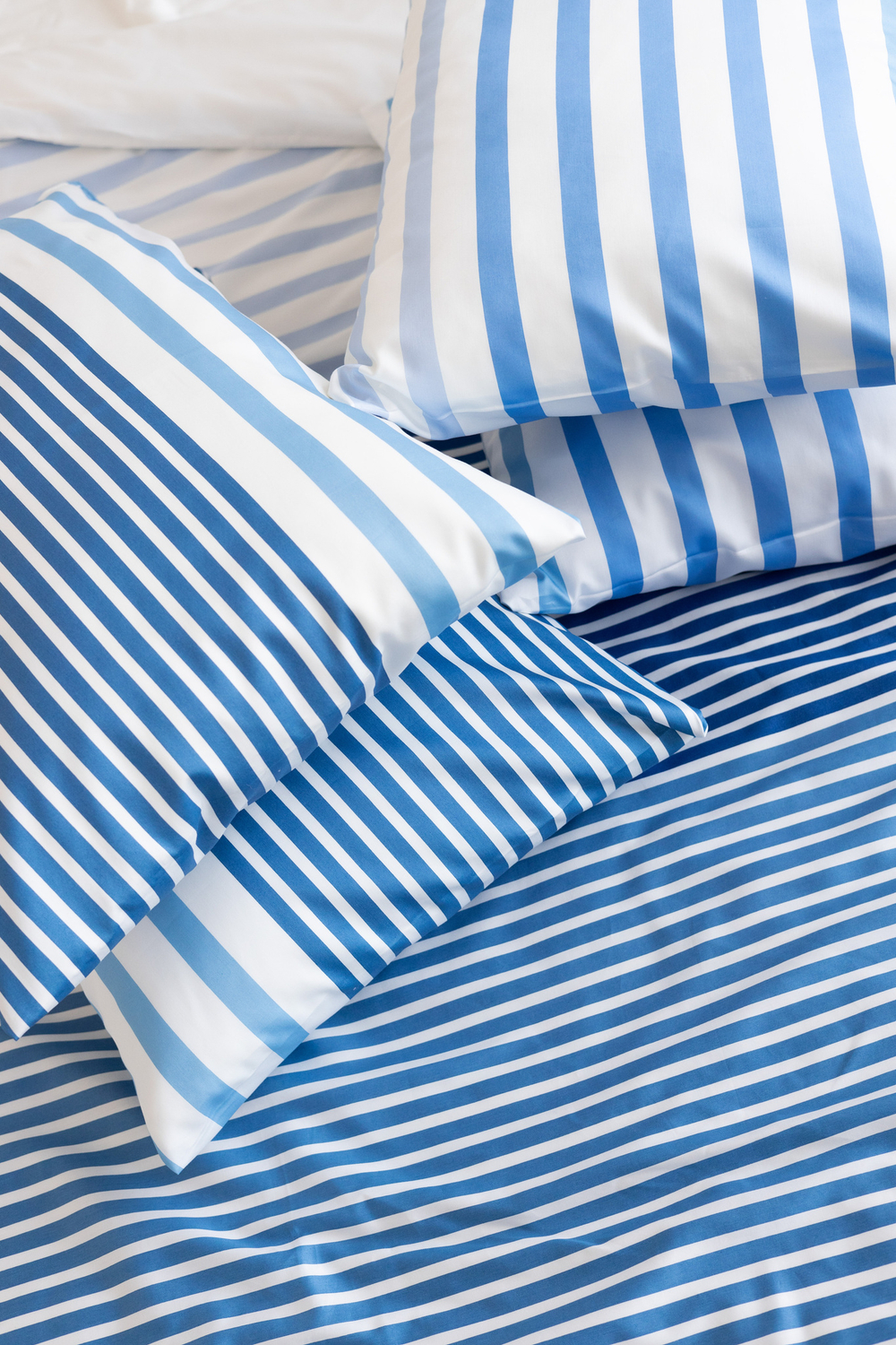 METAPHOR Комплект постельного белья, сатин бело-синий