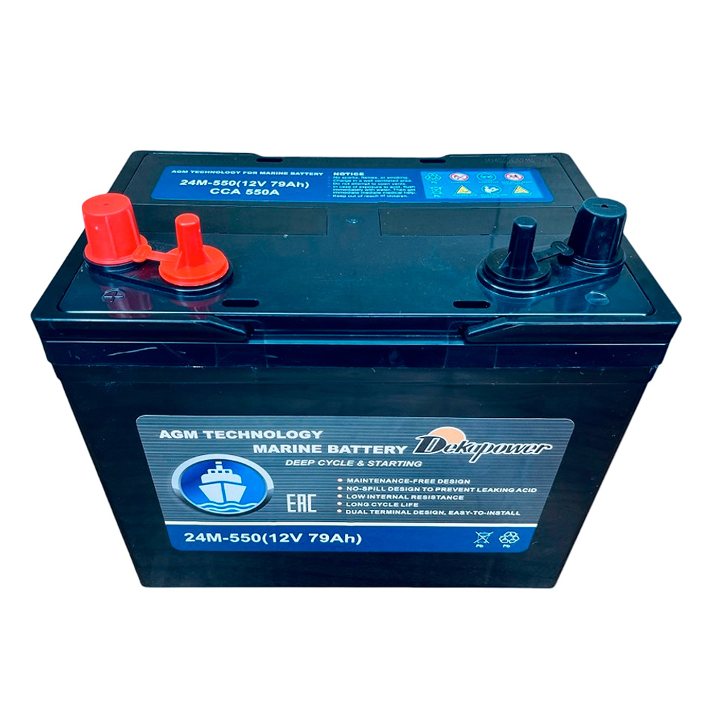 Аккумулятор лодочный DEKAPOWER Marine 24M-550, 79 Ач, 12V AGM (10270258 )