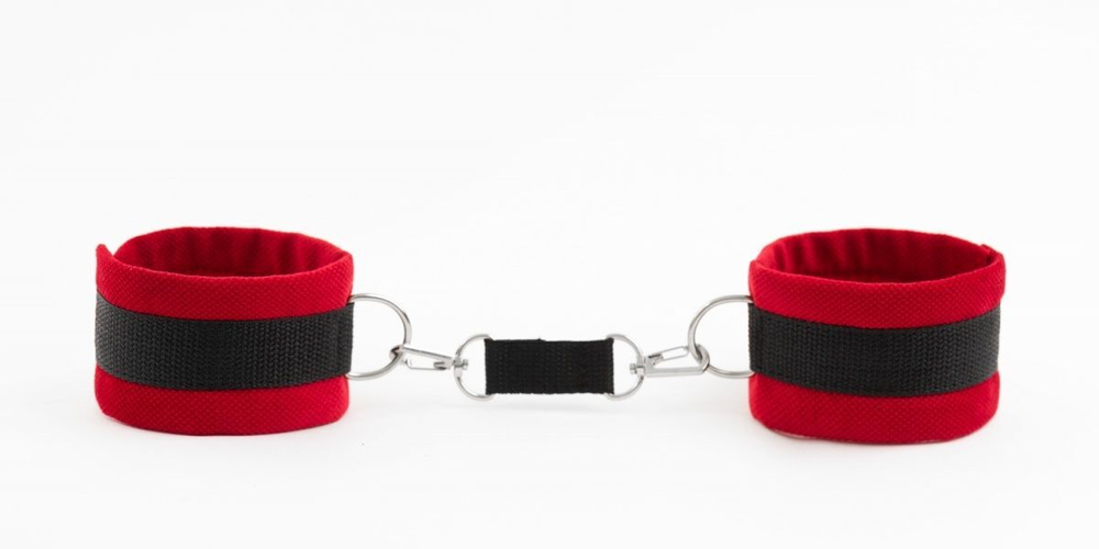 Красно-черные оковы My rules на сцепке (Цвет: красный с черным)