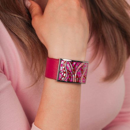 Браслет Fiore Luna на кожаном фиолетовом ремешке CB00230-7 V/S