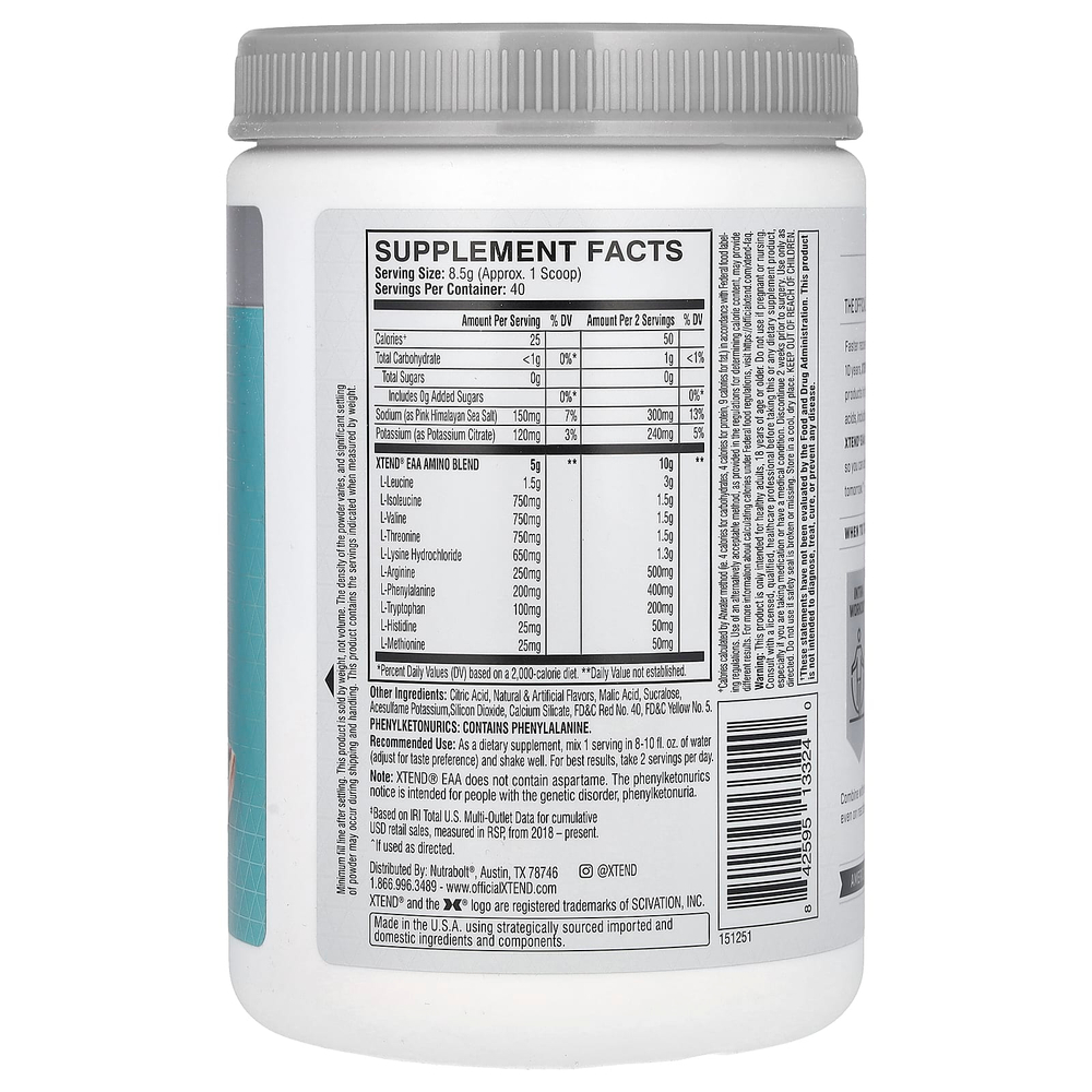 XTEND, EAA, красный апельсин, 340 г (12 унций)