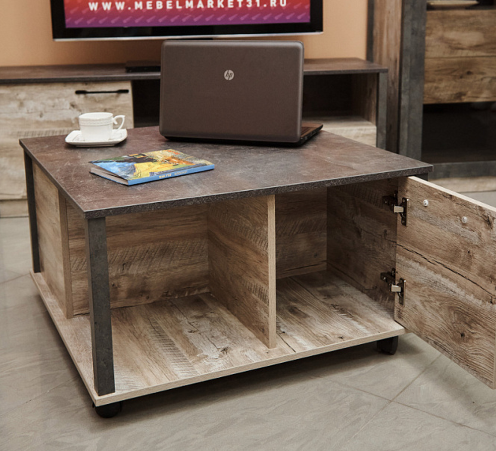 Журнальный стол Клео Дуб Юкон/Ателье темное