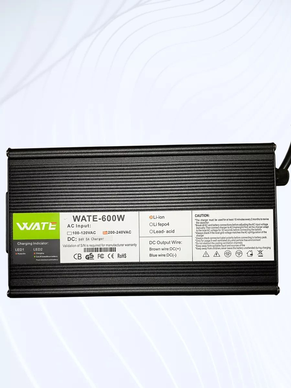Зарядное устройство WATE для литий-ионных АКБ 84V5A, 20S, IEC