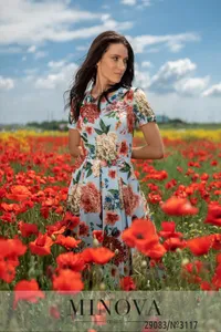 Платье 3117-голубой Minova