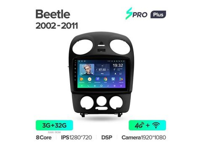Магнитола Teyes SPRO Plus 3-32 Volkswagen Beetle A4 2002 — 2011 9.0"