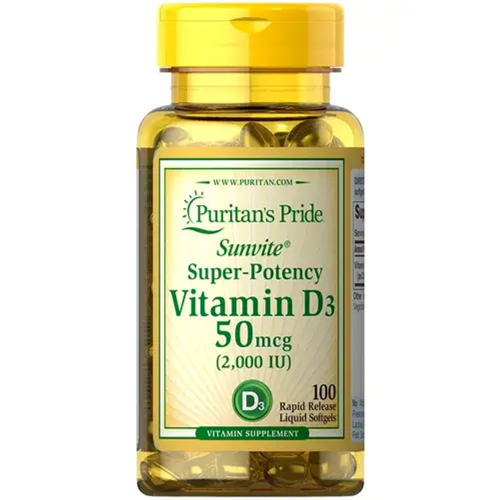 Puritan's Pride Vitamin D3 2000 - 100 капсул