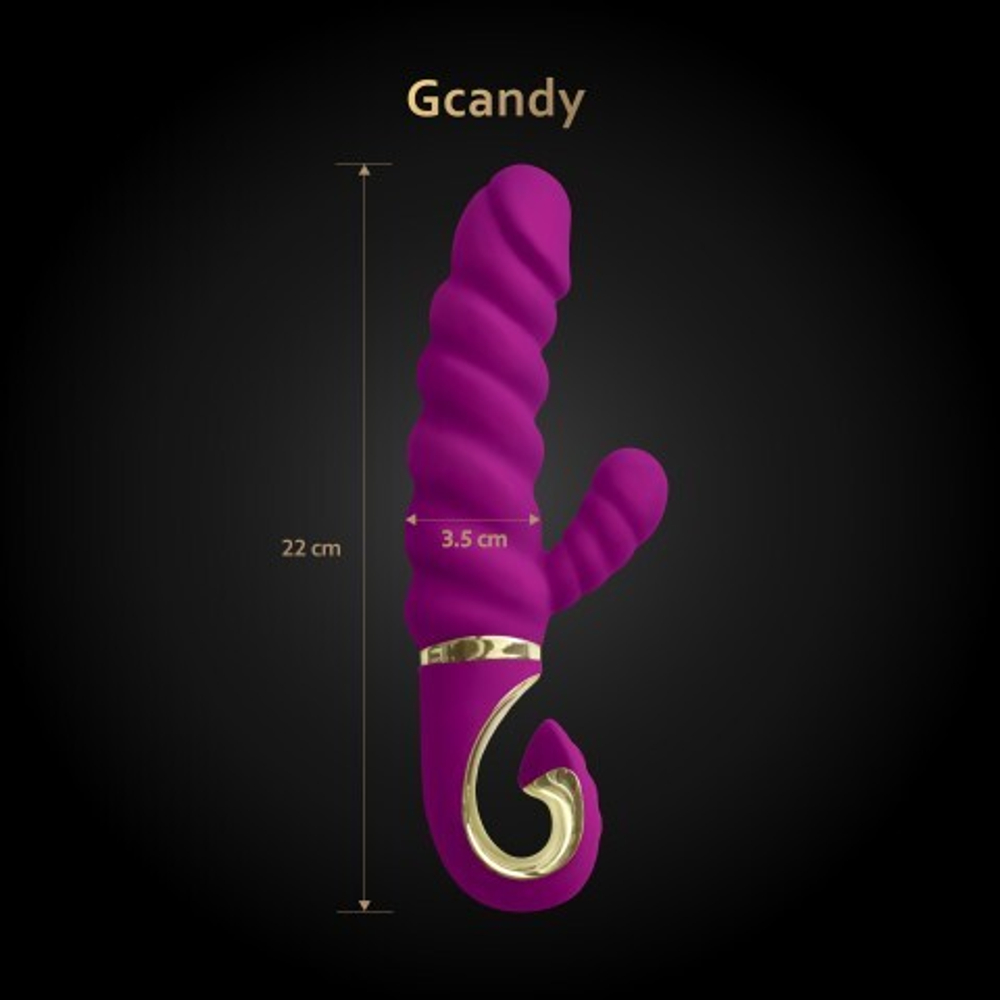 Gvibe Gcandy - Невероятный витой вибратор с клиторальным стимулятором, 22х3.5 см