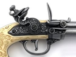 Denix Пистоль итальянский 3-х ствольный флинтлок, 1680 год, хром