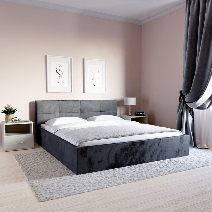 Мягкая двуспальная кровать с подъемным механизмом Оптима Лайт, 160х200