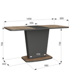 Стол кухонный обеденный раздвижной Цемент светлый/Белый Комфорт 110(145)х68х75 см